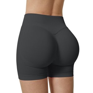 <b>Womens</b> Workout Impact <b>Shorts</b> Scrunch Butt Lifting Gym Seamless Booty Biker <b>Shorts</b> Light Blue L - Product Image 5