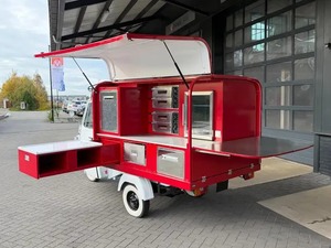 Remorque alimentaire vintage à 3 roues, carrosserie en acier motorisée, 4,8 m, résistante à la rouille, remorquable, pour usage extérieur, garantie 3 ans, essieu simple - Product Image 3