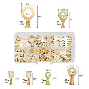 Juego de 150 Terminales Tipo O 3341_3, Conectores de Presión en Frío, Terminales de Latón Recubierto de Cobre, 250V, Juego de Terminales de Cableado, Nuevo - Product Image 4