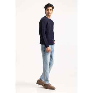 เสื้อสเวตเตอร์คอกลมผู้ชาย ผ้าฝ้าย 100% พิมพ์ลายโลโก้ ตกแต่งด้วยลายพิมพ์ เสื้อฮู้ดถักสำหรับฤดูหนาว ระบายอากาศได้ดี แขนสั้น - Product Image 3