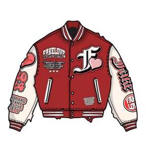 Bordado de cuero mangas Letterman Varsity chaquetas para hombres Varsity chaquetas personalizadas - Product Image 4