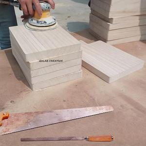 Plateau rehausseur en bois rustique pour exposer et servir un piédestal de style ferme fait à la main pour la cuisine, la salle de bain ou la décoration de table - Product Image 6