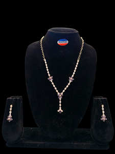 Collar de acero inoxidable con diamantes de imitación para mujer, conjunto de joyas con pendientes, estilo Vintage para compromiso de boda - Product Image 5