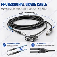 Câble de données de type Y Leic GEV187 734698 de 1,8 m pour station totale TPS1200 et batterie externe GEB70/GEB171