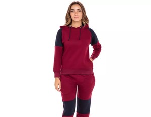 Ensemble de survêtement d'entraînement d'hiver pour femmes, 2 pièces, sweat à capuche respirant, 65% coton, 35% polyester - Product Image 5