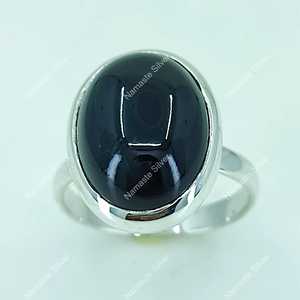 925 Sterling Silver Handmade <b>Statement</b> <b>Ring</b> Black Onyx Oval Cocktail Gemstone July Birthstone <b>Ring</b> for Party Black Jewelry - Product Image 4