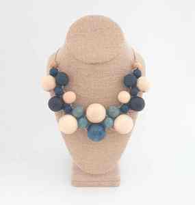 Collar de cuentas redondas de madera para boda, collar grueso de moda, de madera - Product Image 2