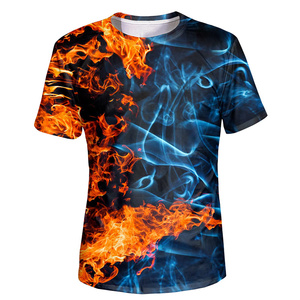 Men's 3D Printed Short Sleeve Summer T-<b>Shirt</b> Colorful O-Neck with Solid Pattern - Product Image 1