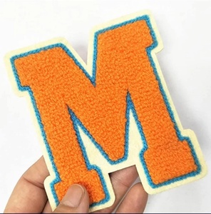 Custom Logo Alphabet Small Twill Lace Woven Embroidery Letters Eco-Friendly Heat <b>Press</b> Patches Custom Colors for Clothes Hats - Product Image 5