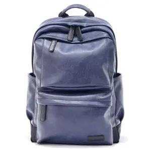 Various Colors Leather Backpack Vintage Laptop Bag Water Resistant Roll Top College Comfortable Lightweight Travel Bag