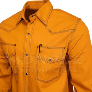 Duty Flame Resistant Waterproof Breathable <b>Welding</b> FR <b>Shirt</b> 100% Cotton FR Workwear Men Long Sleeve Heavy - Product Image 2