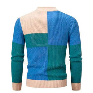 Suéter de cuello redondo para hombre de moda multicolor para estilo de patrón personalizado Jersey de punto elegante para aspecto de invierno - Product Image 3
