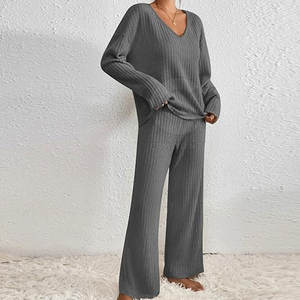 Conjunto de camisa y pantalones de satén de lujo para mujer, ropa cómoda, conjunto de salón elástico transpirable para mujer - Product Image 6
