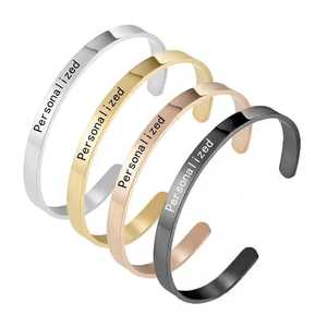 ส่วนบุคคลสลักสแตนเลสสร้อยข้อมือกำไลข้อมือกำไลข้อความใดๆชื่อ6นิ้ว - Product Image 3
