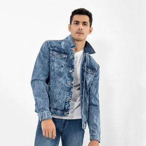 แจ็กเก็ตยีนส์สำหรับผู้ชายเสื้อแจ็คเก็ตยีนส์สำหรับฤดูหนาวแนวสตรีทสำหรับผู้ชายเสื้อแจ็คเก็ตยีนส์สำหรับฤดูหนาวโลโก้แบบวินเทจ - Product Image 2