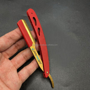 มีดโกนหนวดแบบตรงทรงตัดตรงสไตล์ตุรกี สีแดงทอง คุณภาพพรีเมียม สำหรับช่างตัดผม - Product Image 6