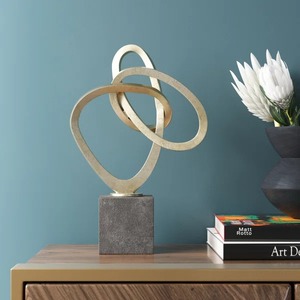 Charmante figurine champignon en métal doré accent de table artistique contemporain superbe décor de luxe fabriqué à la main - Product Image 2