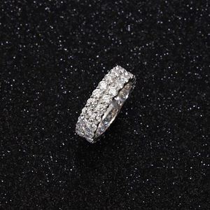 Joyería fina Mujer 14K 18K Oro amarillo Anillos de eternidad Anillo DE BODA Anillo de compromiso de moissanita de corte redondo Anillo de diamante de compromiso - Product Image 1