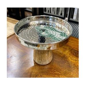 ที่วางเค้กอลูมิเนียมสีทองแบบทุบสำหรับวางบนโต๊ะที่เสิร์ฟเค้กขนมหวานมีหลายขนาด - Product Image 4