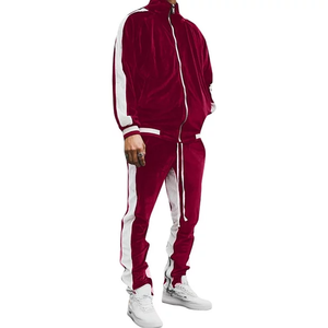 ชุดวอร์มผ้ากำมะหยี่2ชิ้นสำหรับผู้ชายชุดวิ่งออกกำลังกายกลางแจ้ง - Product Image 1