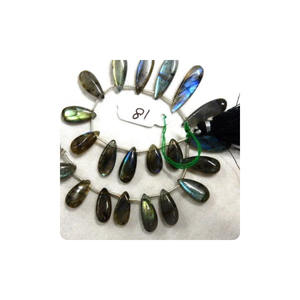 Labradorite multi-feu 100% naturelle, longues gouttes de forme poire, qualité supérieure, pierre précieuse, fabrication de bijoux personnalisés, 12-15 mm de long, 8' - Product Image 5