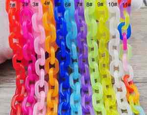 Cadena de eslabones de resina para decoración de pared, cadena de pared transparente con hebilla, cadena cubana de plástico acrílico para decoración de pared, joyería DIY - Product Image 2