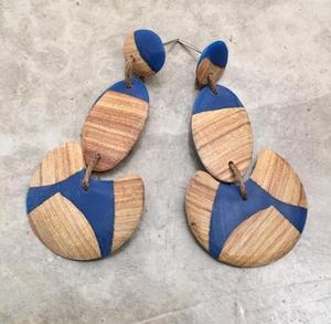 Boucles d'oreilles tendance en bois et résine 2026 pour filles, idéales pour les mariages et les fêtes, cadeaux pour femmes au meilleur prix - Product Image 2