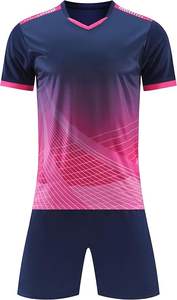 Uniforme de fútbol juvenil de alta calidad Patrón de lunares 3D Jersey que absorbe la humedad Pantalones cortos Tamaño 2-12Y Cuello en V Transpirable para niños - Product Image 3