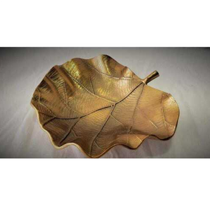 ชามใบตกแต่งทองเหลือง2ชิ้นถาดใส่ใบไม้หรูหราแบบโบราณใช้ตกแต่งได้ตามต้องการ - Product Image 6