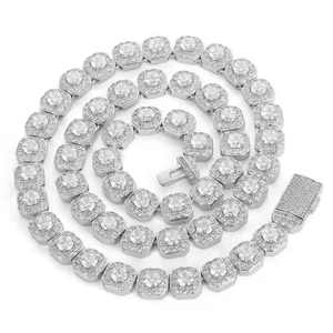 Cadena de tenis de 22 pulgadas de estilo urbano con diamantes cultivados en laboratorio, corte brillante, chapado en oro amarillo de 10K para compromiso de boda o regalo - Product Image 1