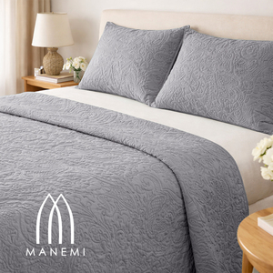 Copriletto Manemi in Cotone con Ricamo Paisley, Lavabile, per Uso Domestico, Varie Misure - Product Image 2