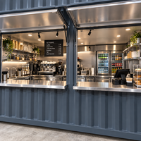 Nouvelle utilisation commerciale européenne 20ft Container Bar Design Préfabriqué Coffee Shop Modules Container Kitchen
