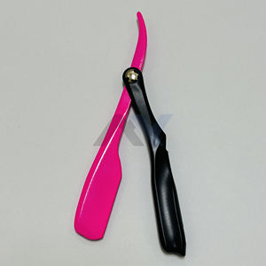 Maquinilla de Afeitar de Estilo Pinch de Marca Privada, Color Rosa, Mango de Plástico Antideslizante, Cuchilla de Afeitar Plegable de Acero Inoxidable - Product Image 1