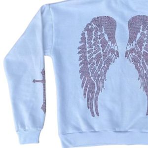 Sweat à capuche pour femme, tendance, avec fermeture éclair, orné de strass blancs, de badges tissés et de paillettes, confortable - Product Image 6