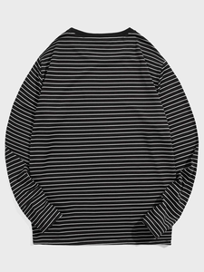 Camiseta con serigrafía personalizada rasgada 250 GSM camiseta completa de una sola capa manga larga puño Boxy recortada camiseta para hombres - Product Image 4