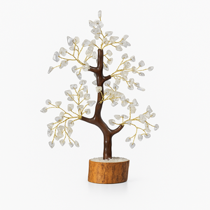 ต้นควอทซ์คริสตัลธรรมชาติสีใสสำหรับตกแต่งบ้านคริสตัลฮวงจุ้ยคริสตัลรูปต้นอัญมณีอินเดีย - Product Image 1