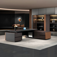 Tavolo da ufficio di lusso in legno con sedia Design moderno Boss Desk Executive Office Desk Set Manager mobili per ufficio scrivania da lavoro