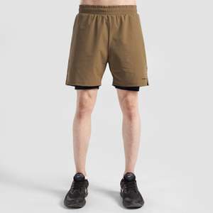 Dual <b>Flex</b> Pro Basketball Compression Shorts 100% Polyester Camel Color Elastic Waist Embroidery Logo Decoration Woven Weaving - Product Image 1
