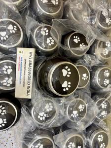 Estilo americano gris oscuro blanco patas aluminio mascota Odyssey urna pintada a mano mascota cremación conmemorativa suministros funerarios - Product Image 4