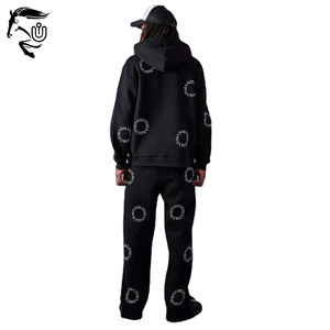 Sudadera con capucha de transferencia de calor personalizada para hombre lavada con ácido vintage OEM talla XL 100% algodón negro Zip Hoodie Streetwear chándales para invierno - Product Image 6