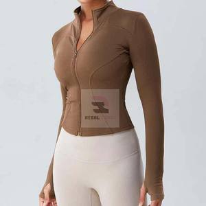Wholesale Fitness Women Gym Jackets Women Long Sleeve Zipper up Jacket - Product Image 2