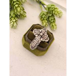 Sterling <b>Silver</b> <b>Cross</b> Adjustable <b>Ring</b> Handmade by Navajo Cultural Collectible Jewelry - Product Image 4