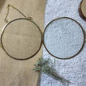 Best Selling Round Shape Brass Border Clear <b>Glass</b> Hanging <b>Photo</b> <b>Frame</b> for Wall Decorate Office & Home Living Room Decorations - Product Image 2