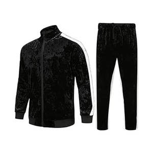 Survêtement à capuche en velours 2 pièces pour hommes Pull à capuche en velours à manches longues Casual Athletic Jogging Sweatsuit Survêtement Ensembles - Product Image 1