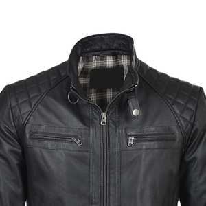 Chaqueta de Cuero PU de Talla Grande, Chaqueta de Cuero PU Informal de Invierno con Cierre y Color Sólido para Hombre - Product Image 4
