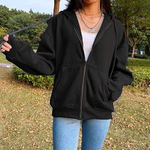 Sudadera con capucha y cremallera, logotipo impreso personalizado, transpirable, antibacteriana, poliéster/algodón, corte regular, cálida, deportiva, para hombre. - Product Image 4