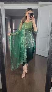 ชุดสูทผู้หญิงซาลวาร์สำหรับงานแต่งงานชุดเดรสลำลองสไตล์อินเดียออกแบบได้ตามต้องการ - Product Image 6