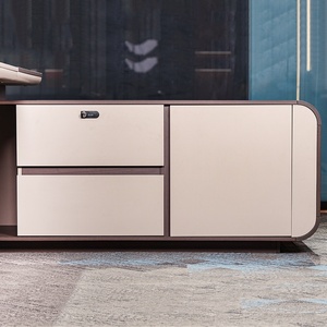 Escritorio Ejecutivo Moderno de Madera MDF Marrón, Diseño Modular, Estación de Trabajo Comercial, Mesa de Computadora para Gerentes, Mesa de Oficina para Jefes TOP S - Product Image 4