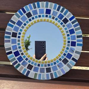 Silver <b>mosaic</b> <b>mirror</b>,round <b>mosaic</b> <b>mirror</b> - Product Image 1