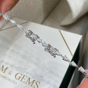 Collar de oro sólido de 14K con diamante cultivado en laboratorio VVS de corte de pera certificado IGI de calidad superior, joyería de boda Premium para ropa de mujer - Product Image 4